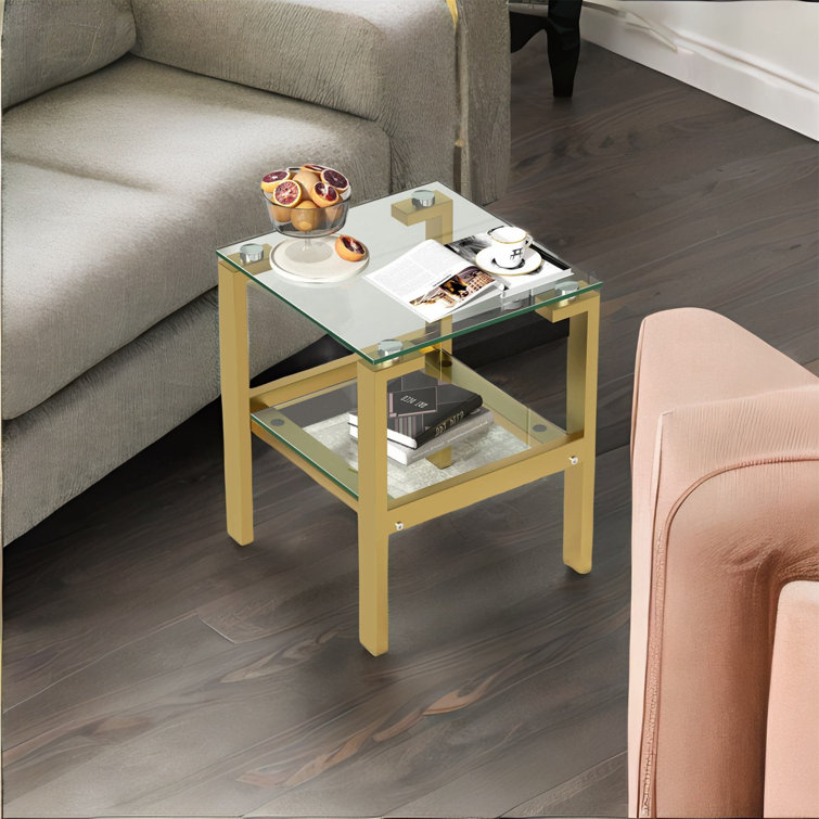 Mercer41 Llazi Glass Top End Table Wayfair Canada